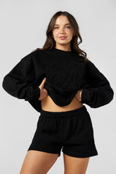 W5129 - Emblem Embossed Crewneck