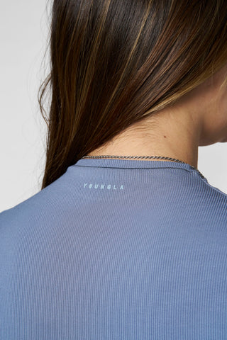 W4270 Ribbed Mock Neck Tee
