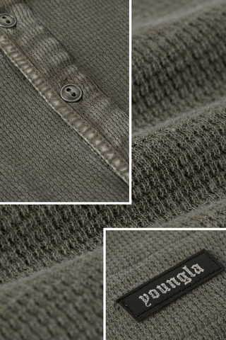 8034 - Henley Thermal Longsleeves