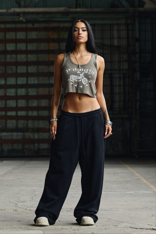 W4119 Crop Graphic tank